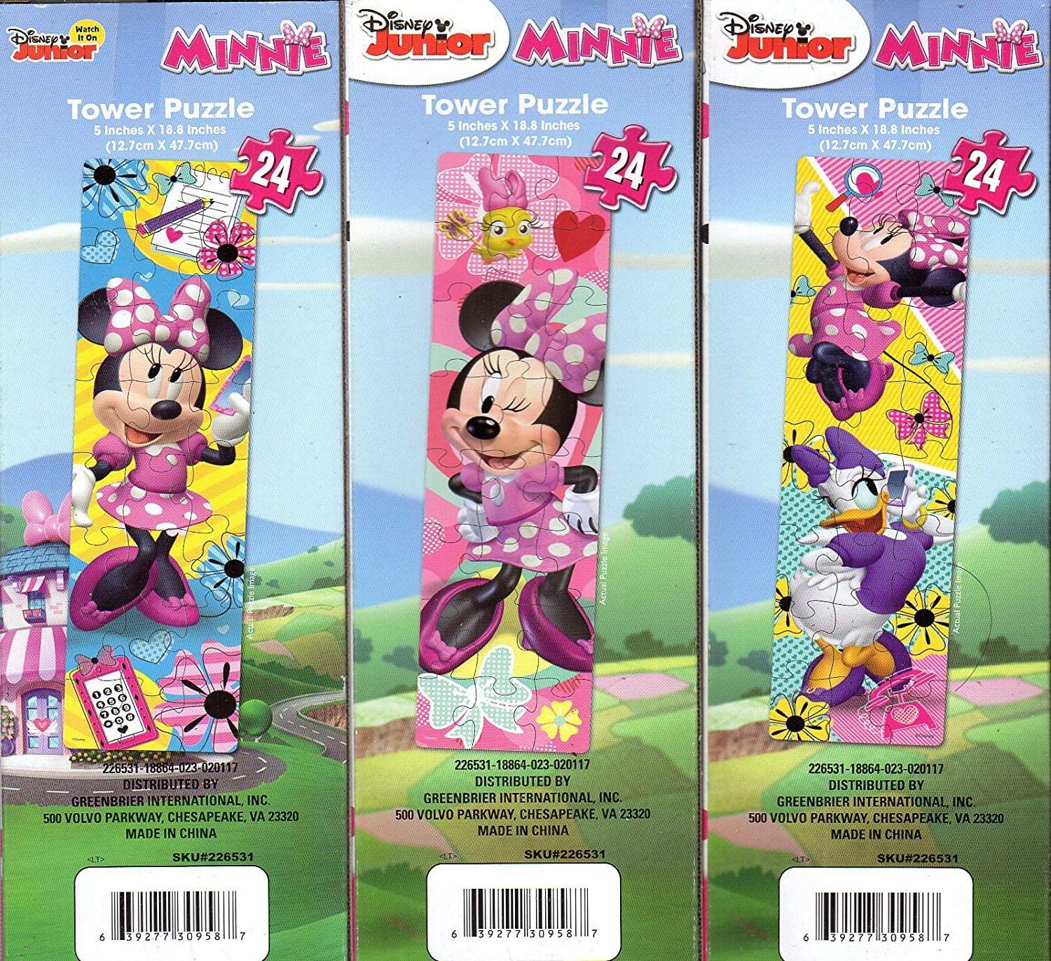 Disney Minnie Mouse 24-piece Puzzle Set Of 4 Cardinal 
